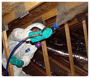 oxidative treatment in an attic